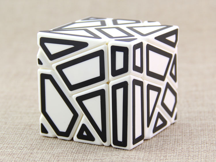 White bottom black frame hollowed paper three order shape magic cube Ghost Cube puzzle science and education3
