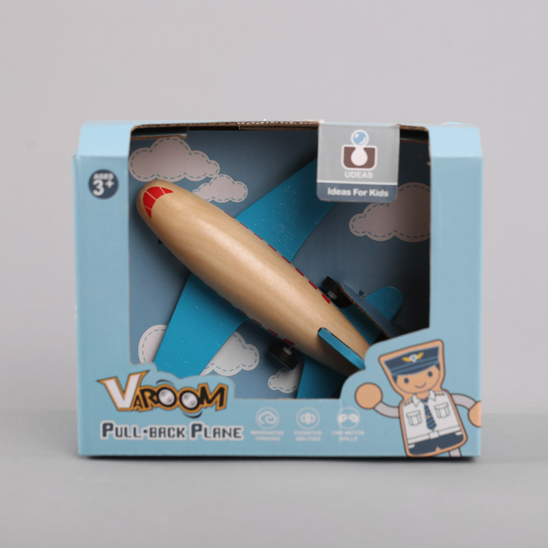 The boxed wooden toy airplane model of inertial force1