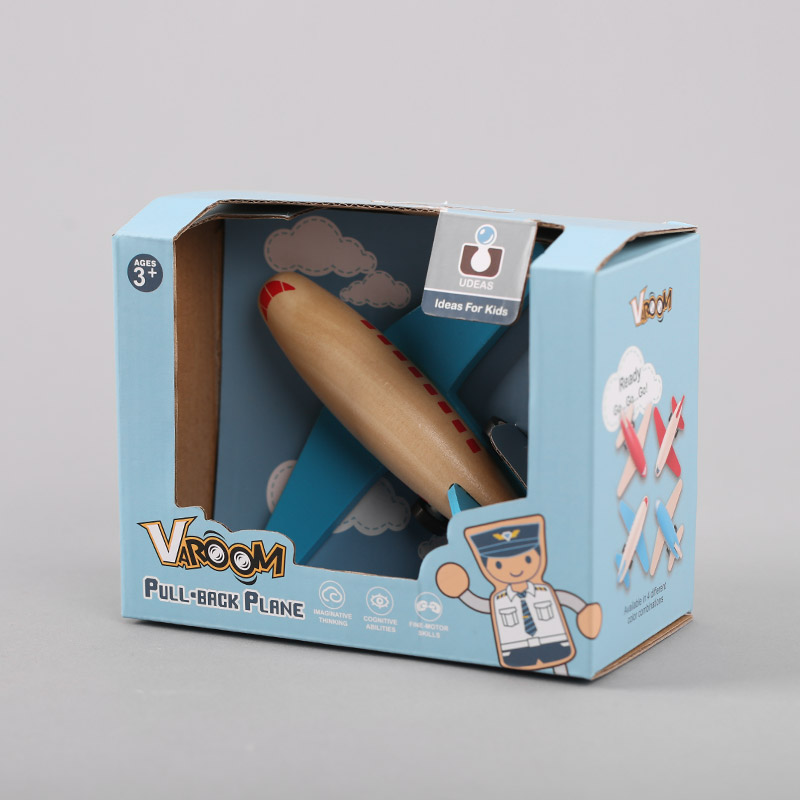 The boxed wooden toy airplane model of inertial force3