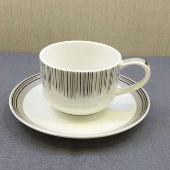 Striped cup and dish1