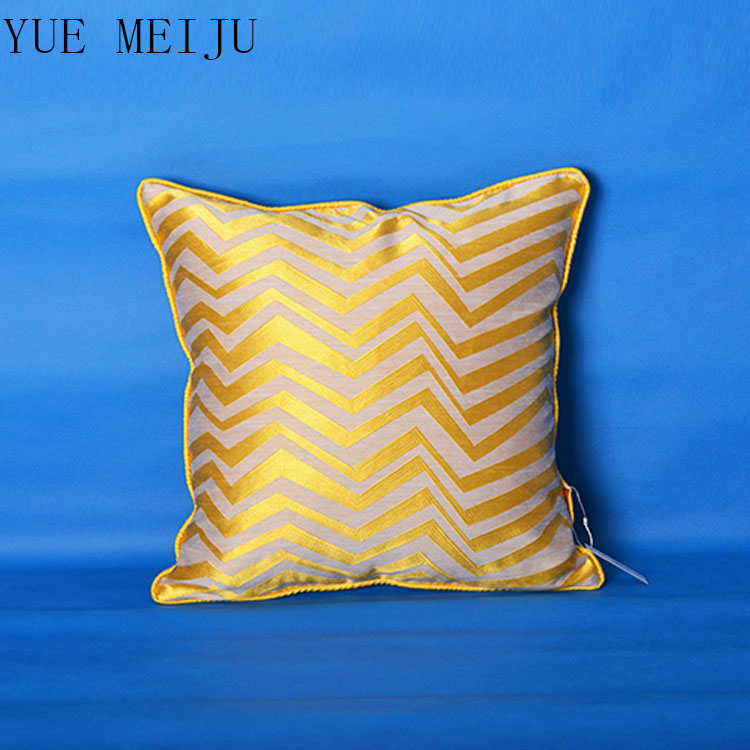 Yue Mei Ju new simple modern model room sofa cushion pillow yellow stripe geometry2