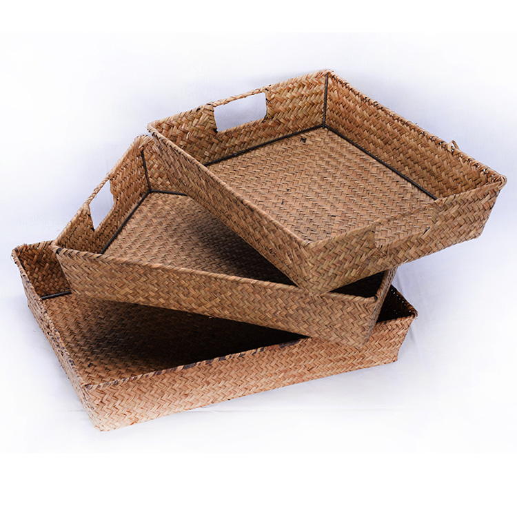 Simple creative handmade seaweed basket living room bedroom ornamental baskets6