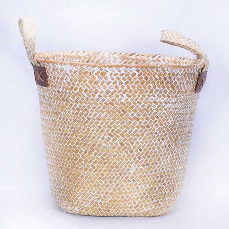 Simple creative handmade seaweed basket living room bedroom ornamental baskets1