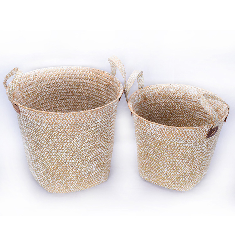 Simple creative handmade seaweed basket living room bedroom ornamental baskets6