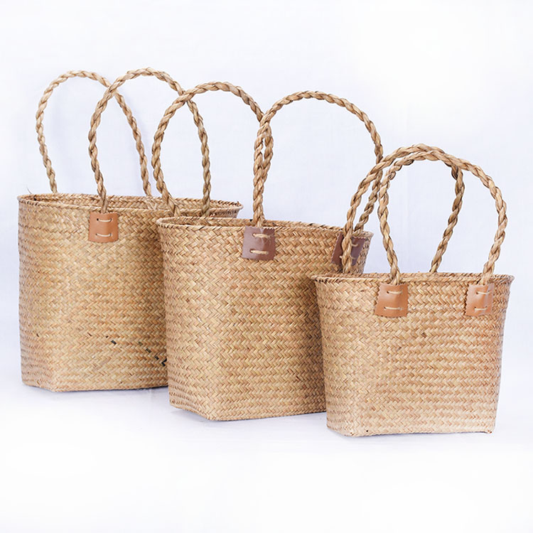 Simple creative handmade seaweed basket living room bedroom ornamental baskets2
