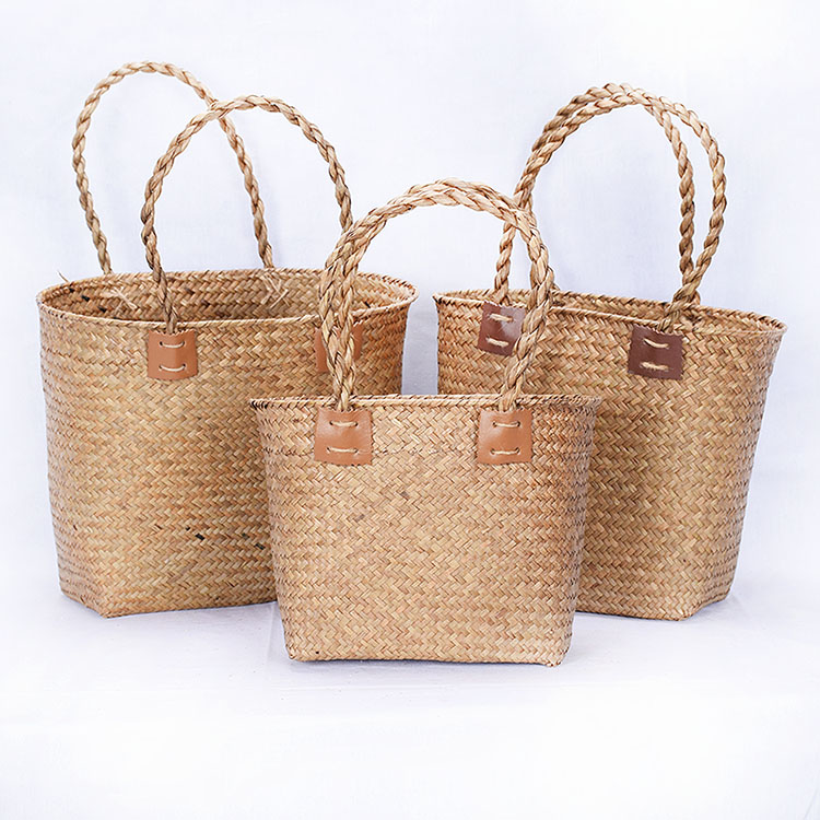 Simple creative handmade seaweed basket living room bedroom ornamental baskets4