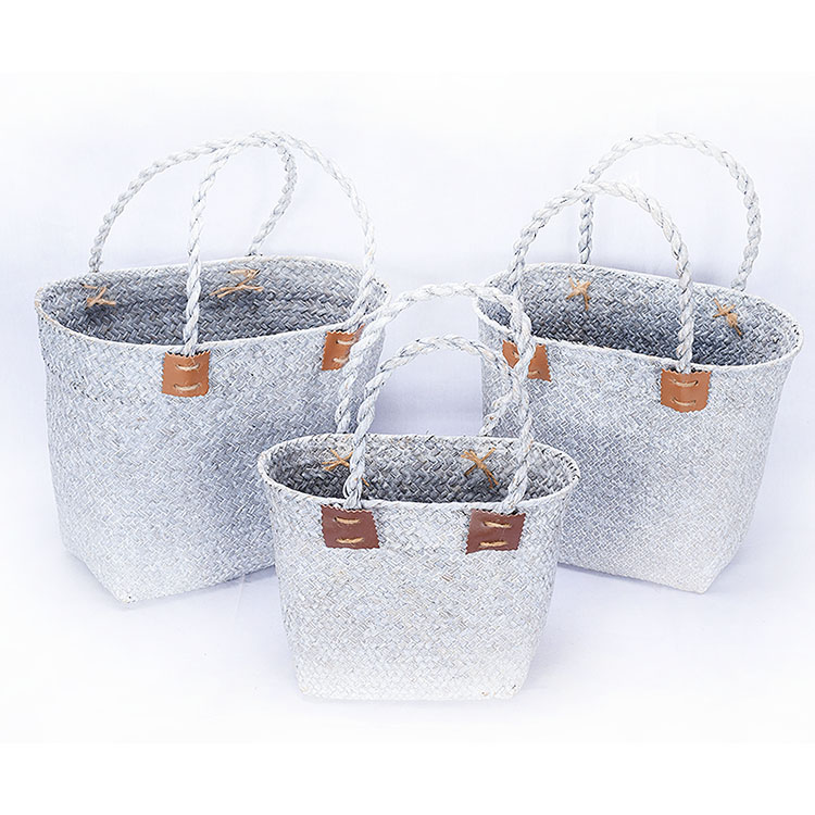 Simple creative handmade seaweed basket living room bedroom ornamental baskets5