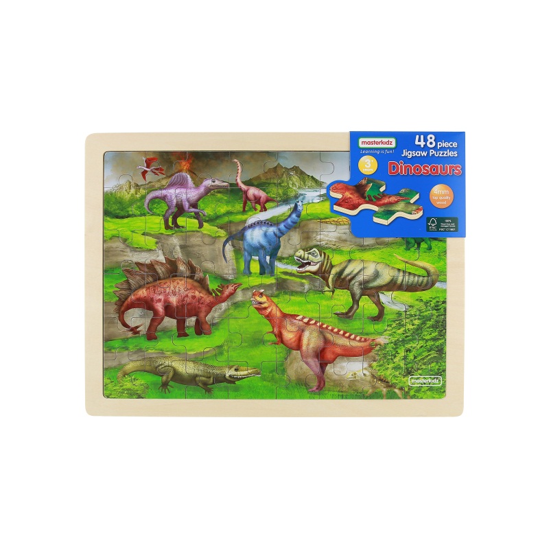 48 pieces of wood block puzzle in the Bethd dinosaur world1