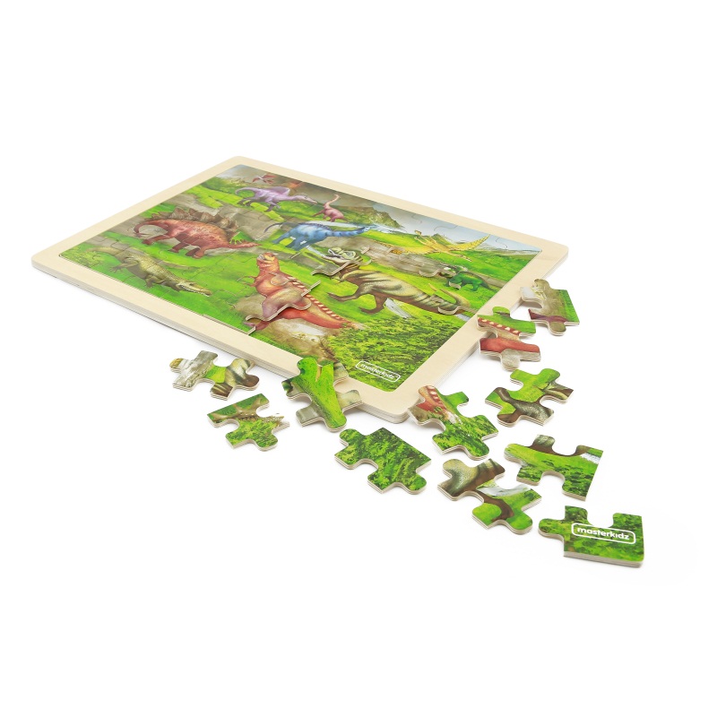 48 pieces of wood block puzzle in the Bethd dinosaur world2