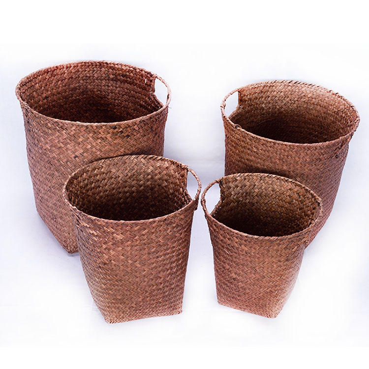 Simple creative handmade seaweed basket living room bedroom ornamental baskets5
