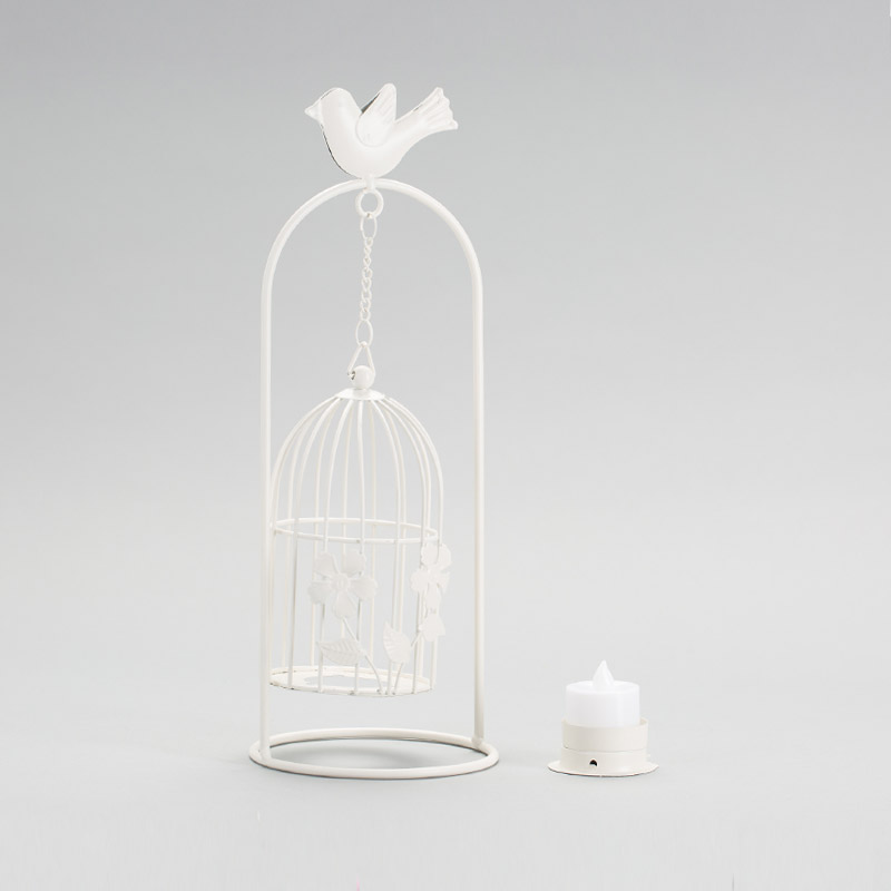Brief romantic iron cage shaped Candlestick home decoration KX80082