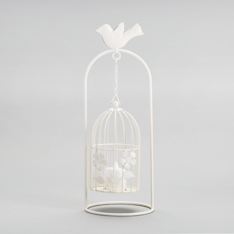 Brief romantic iron cage shaped Candlestick home decoration KX80081