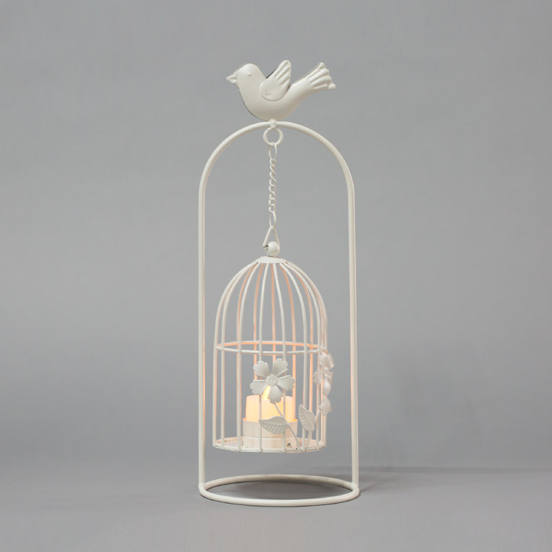 Brief romantic iron cage shaped Candlestick home decoration KX80083