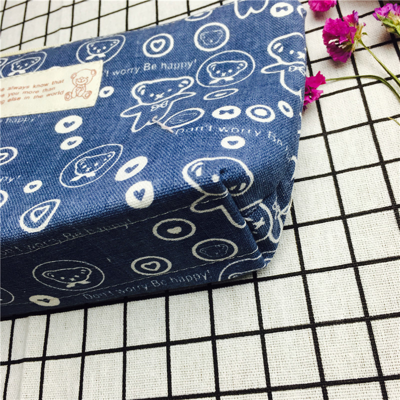 Simple cartoon blue cotton null purse make-up bag3