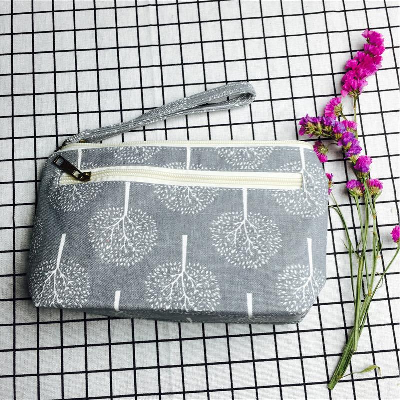 Simple pastoral, grey cotton, null purse make-up bag2