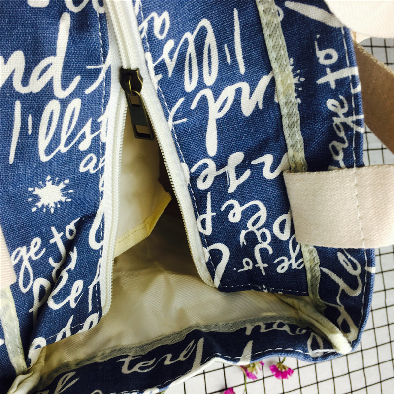 Simple letter blue medium cotton hand bag environmental protection bag5