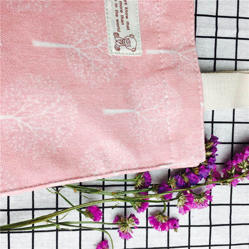 Simple pastoral pink and medium cotton hand bag environmental protection bag3