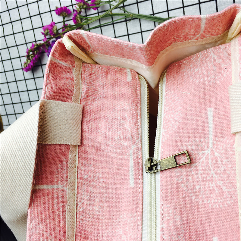 Simple pastoral pink and medium cotton hand bag environmental protection bag5