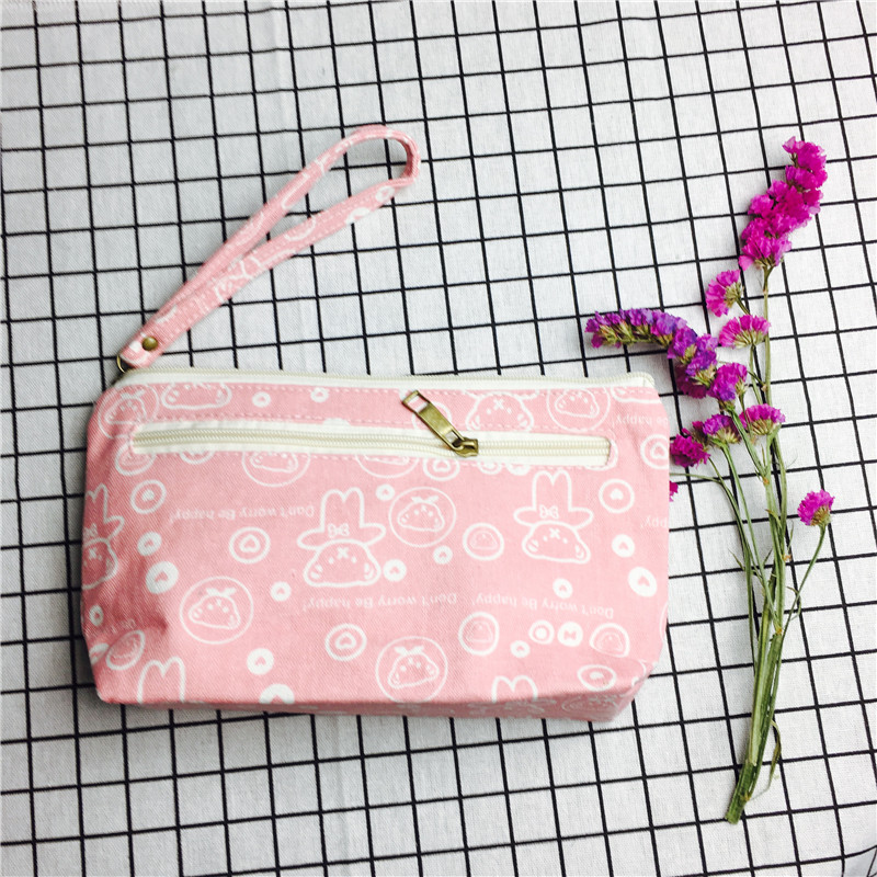 Simplified cartoon pink cotton null purse make-up bag2