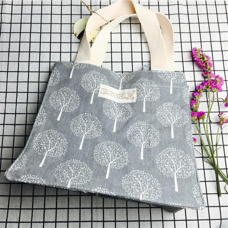 Simple idyllic gray medium cotton hand bag environmental protection bag1