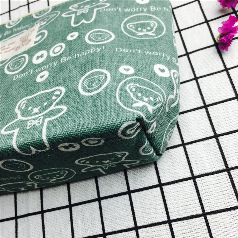 Simple cartoon green cotton null purse make-up bag3