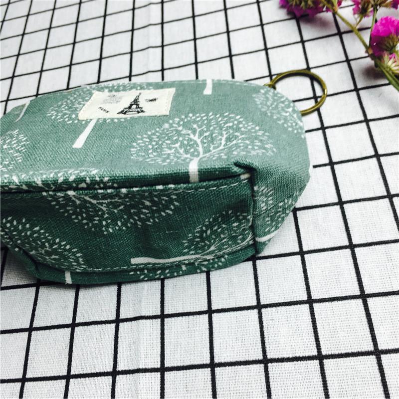 Simple pastoral green cotton null purse make-up bag2