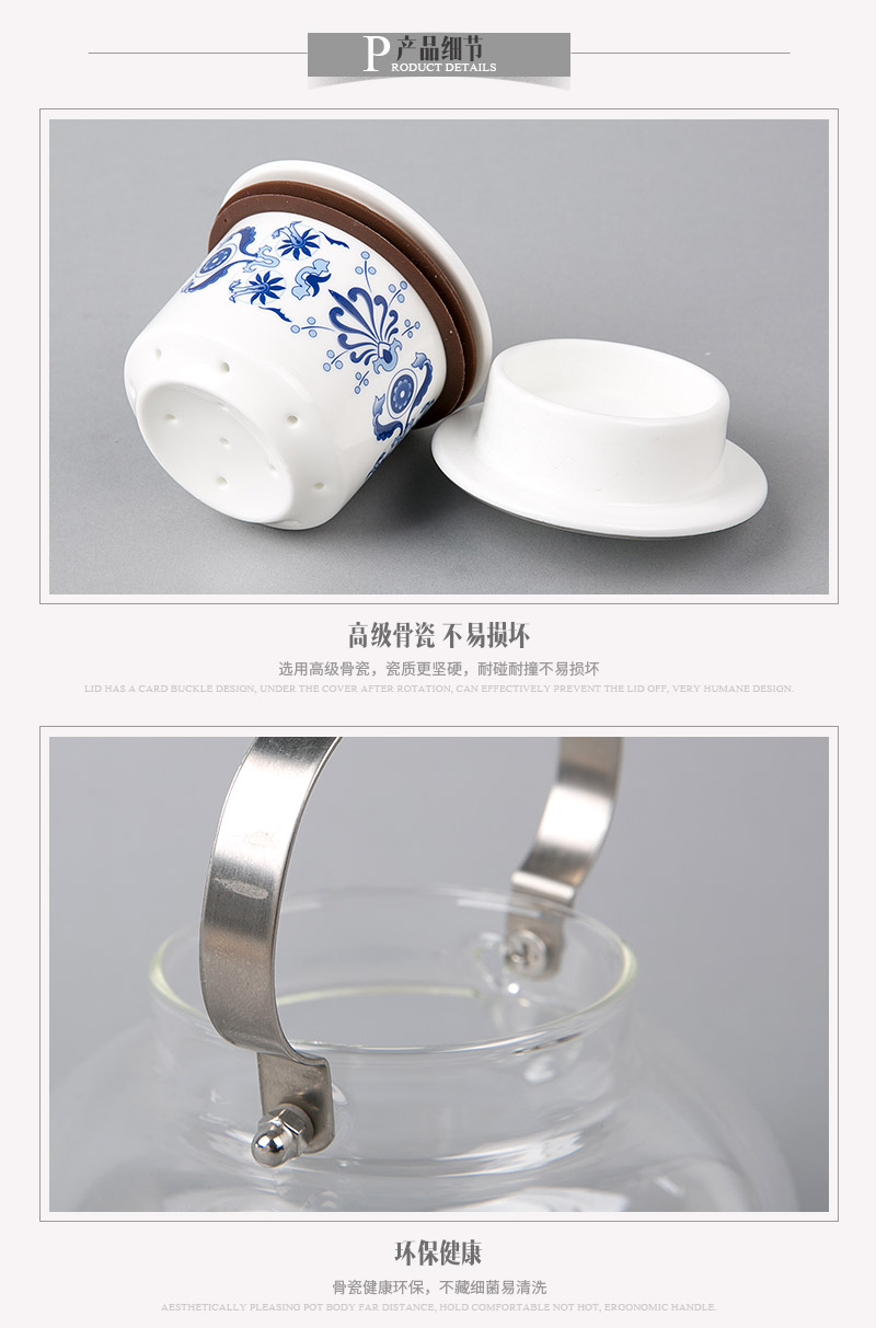 Glass wood pad blue porcelain DYL05 orchid tea5