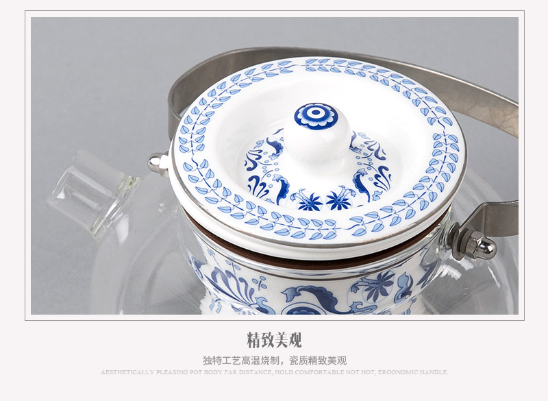 Glass wood pad blue porcelain DYL05 orchid tea6