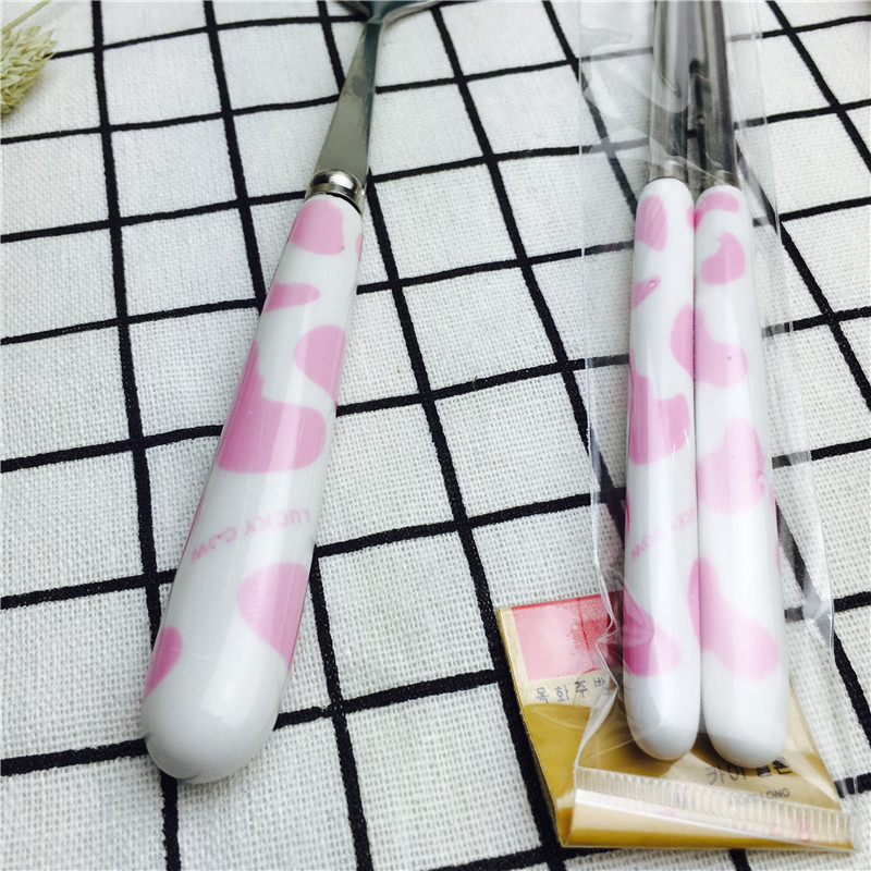Student Stainless Steel Portable cutlery suit creative fork and spoon chopsticks adorable suit children travel tableware3