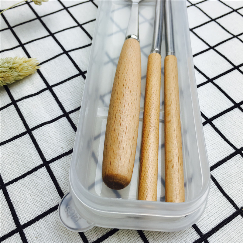 Student portable cutlery suit creative fork and spoon chopsticks adorable suit children travel tableware2