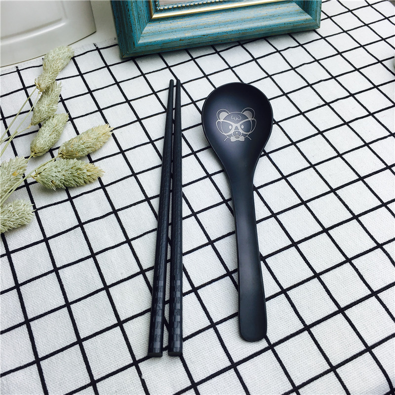 Student portable cutlery suit creative fork and spoon chopsticks adorable suit children travel tableware3