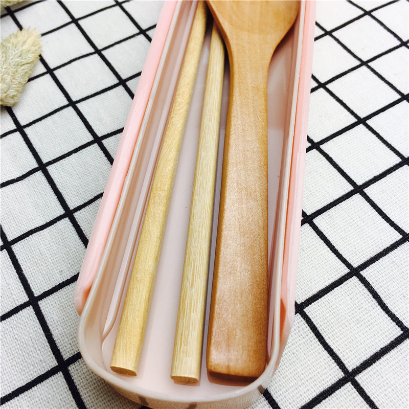 Student portable cutlery suit creative fork and spoon chopsticks adorable suit children travel tableware2