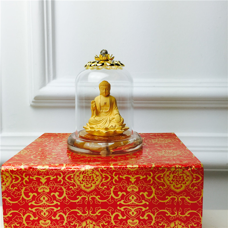 Chinese Feng Shui decoration craft gold alluvial gold Buddha birthday too happy wedding gift2