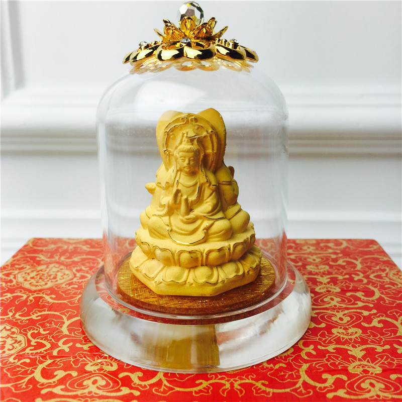 Chinese Feng Shui alluvial gold process of gold decoration three Guanyin birthday too happy wedding gift3