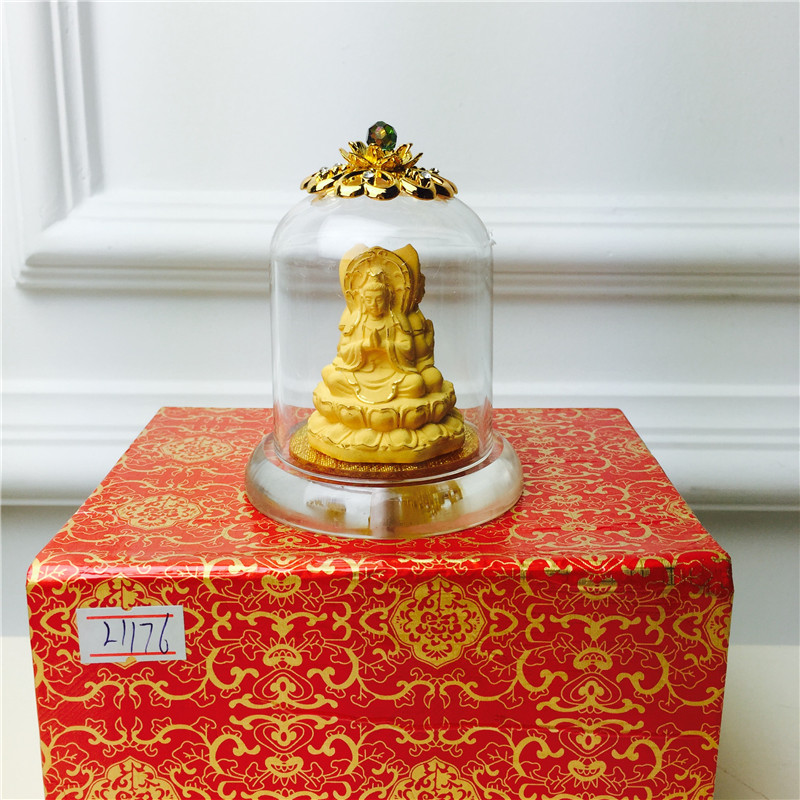 Chinese Feng Shui alluvial gold process of gold decoration three Guanyin birthday too happy wedding gift4