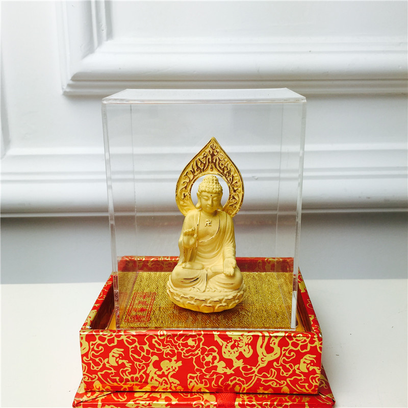 Chinese Feng Shui decoration craft gold alluvial gold Buddha birthday too happy wedding gift2