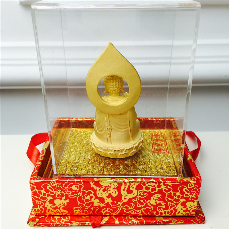 Chinese Feng Shui decoration craft gold alluvial gold Buddha birthday too happy wedding gift4