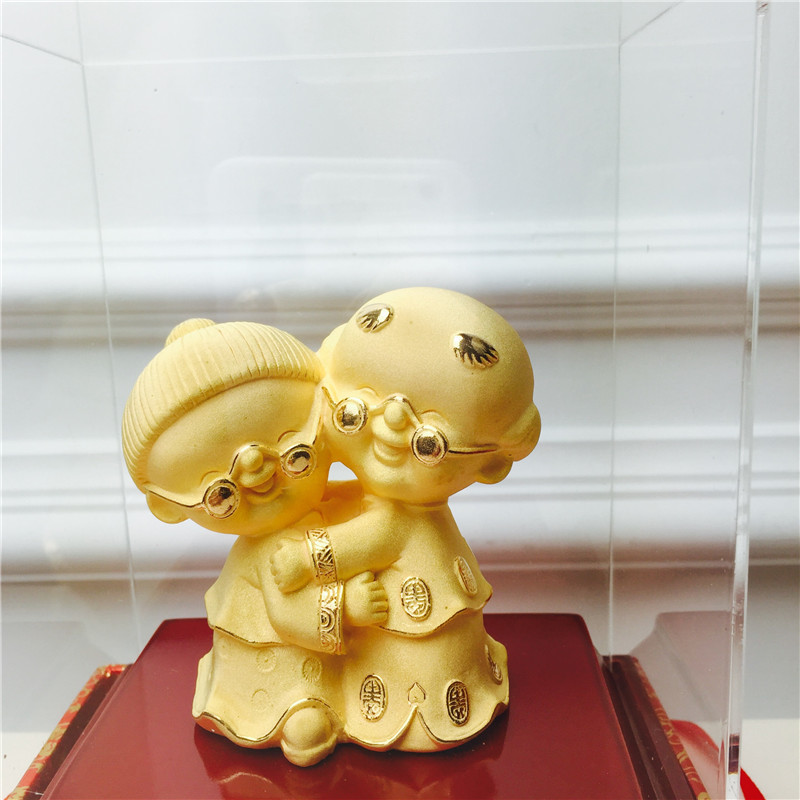 Chinese Feng Shui alluvial gold gold decoration process said of a couple couples festive wedding gifts birthday birthday2