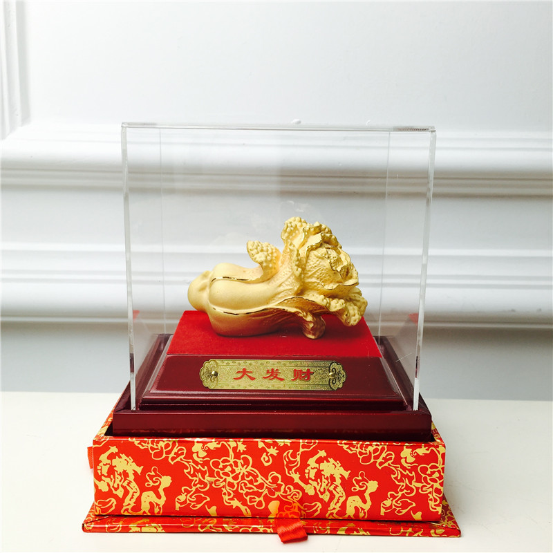 Chinese Feng Shui alluvial gold process rich gold cabbage decorative festive wedding gift birthday birthday2