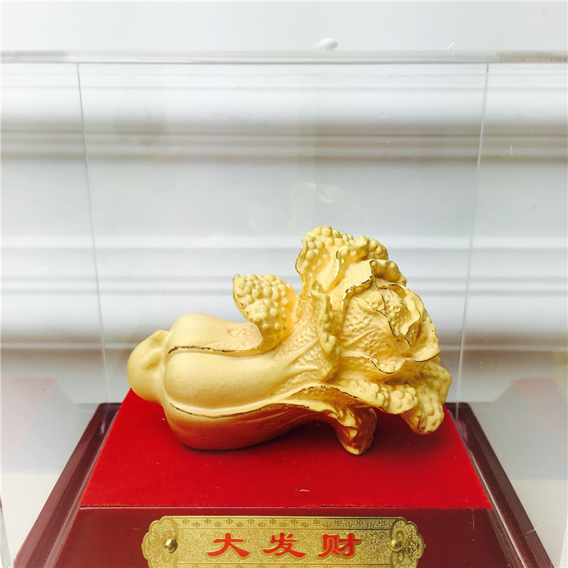 Chinese Feng Shui alluvial gold process rich gold cabbage decorative festive wedding gift birthday birthday1