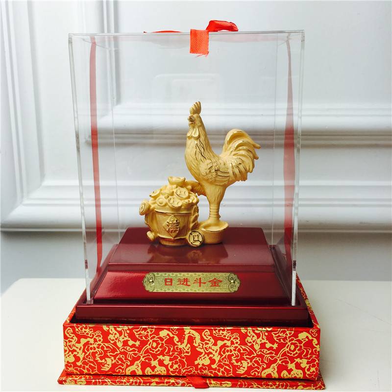 Chinese Feng Shui alluvial gold into the bucket of technology Jin Jin cock decorative festive wedding gifts birthday birthday3