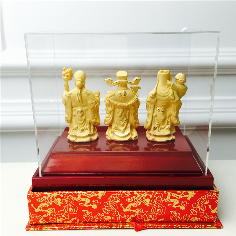 Chinese Feng Shui shining gold alluvial gold process Samsung fukurokuju decorative festive wedding gifts birthday birthday2