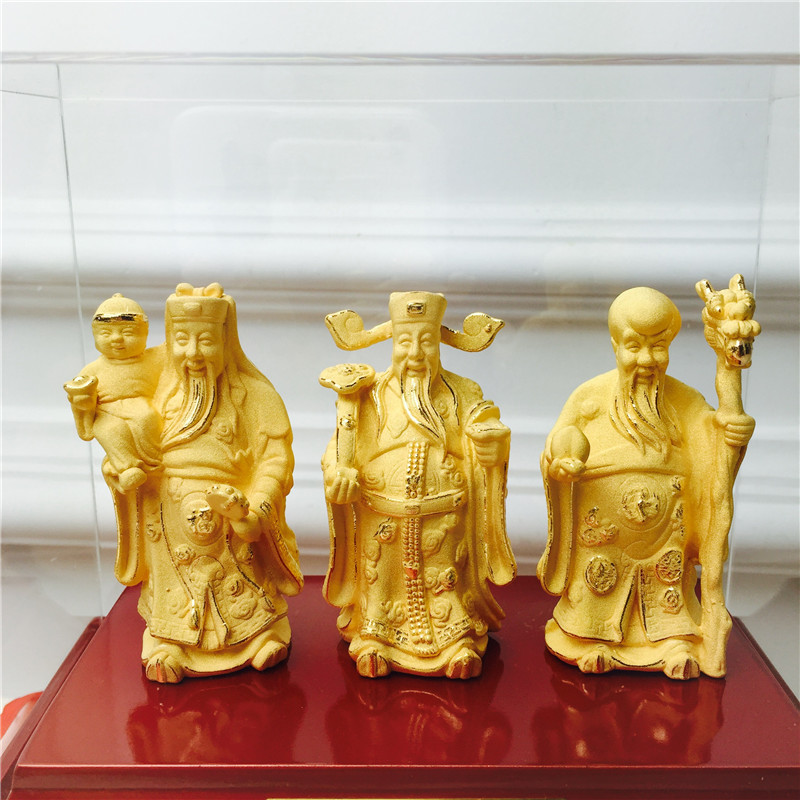 Chinese Feng Shui shining gold alluvial gold process Samsung fukurokuju decorative festive wedding gifts birthday birthday3