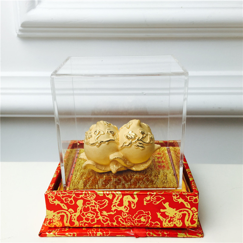 Chinese Feng Shui alluvial gold gold Peach-Shaped Mantou decoration process enjoy both felicity and longevity happy wedding gifts birthday birthday4