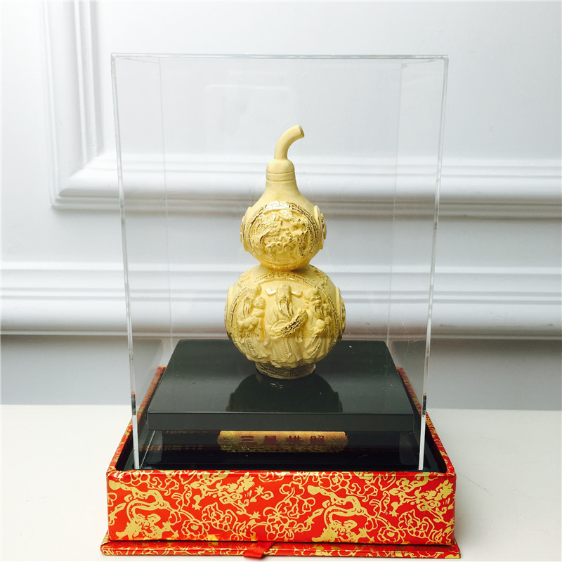 Chinese Feng Shui alluvial gold gold embossed decoration craft gourd birthday too happy wedding gift1