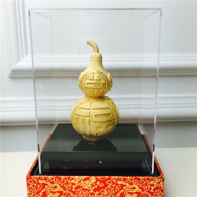 Chinese Feng Shui alluvial gold gold embossed decoration craft gourd birthday too happy wedding gift3