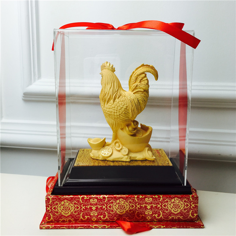 Chinese Feng Shui alluvial gold gold Rooster decoration process felicitous wish of making money festive wedding gifts birthday birthday1