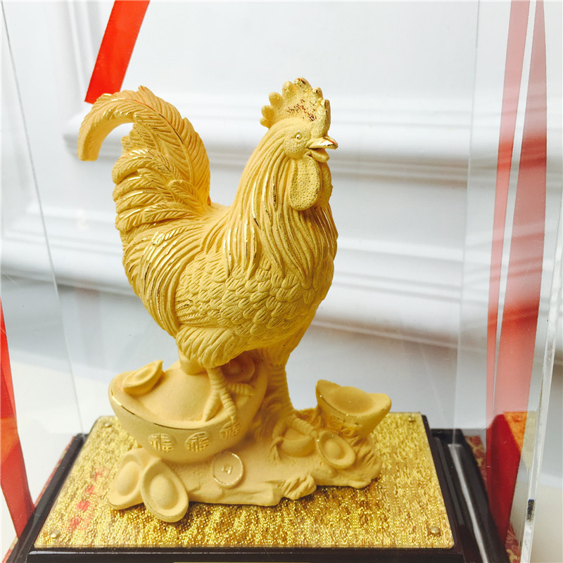 Chinese Feng Shui alluvial gold gold Rooster decoration process felicitous wish of making money festive wedding gifts birthday birthday3