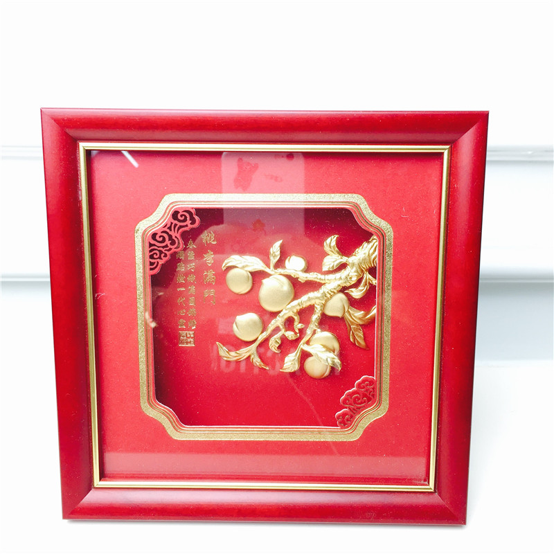 Chinese cashmere alluvial gold gold peach decoration process have many pupils birthday too happy wedding gift1