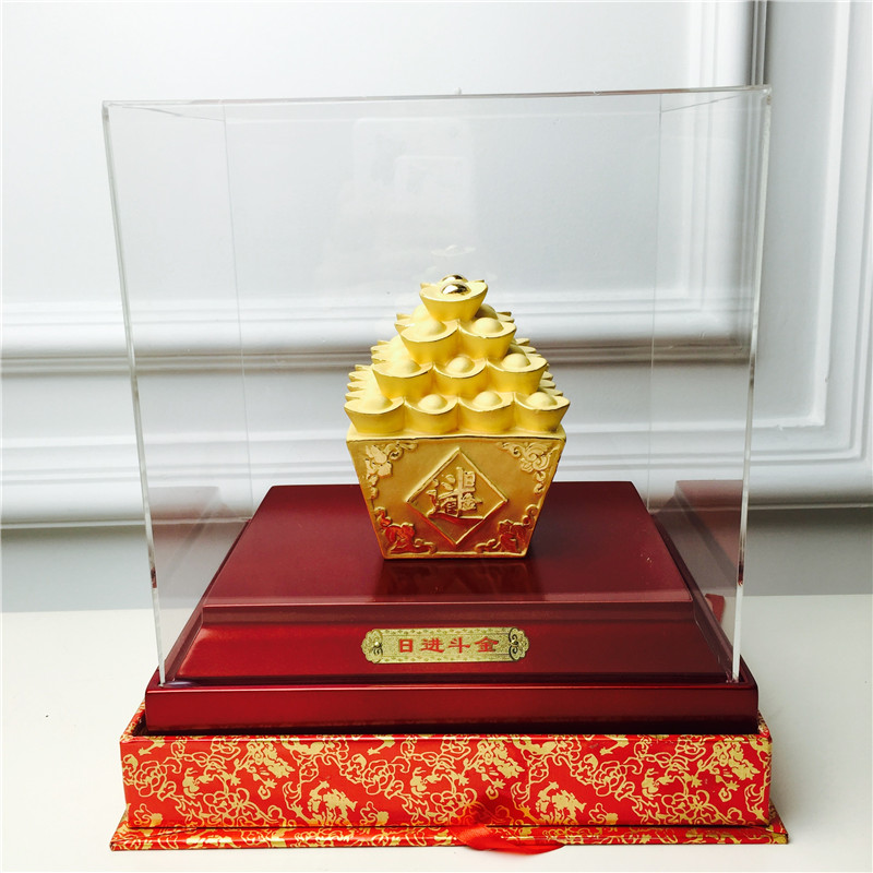 Chinese Feng Shui alluvial gold into the bucket of gold Jin Jin craft decoration festive wedding gifts birthday birthday1